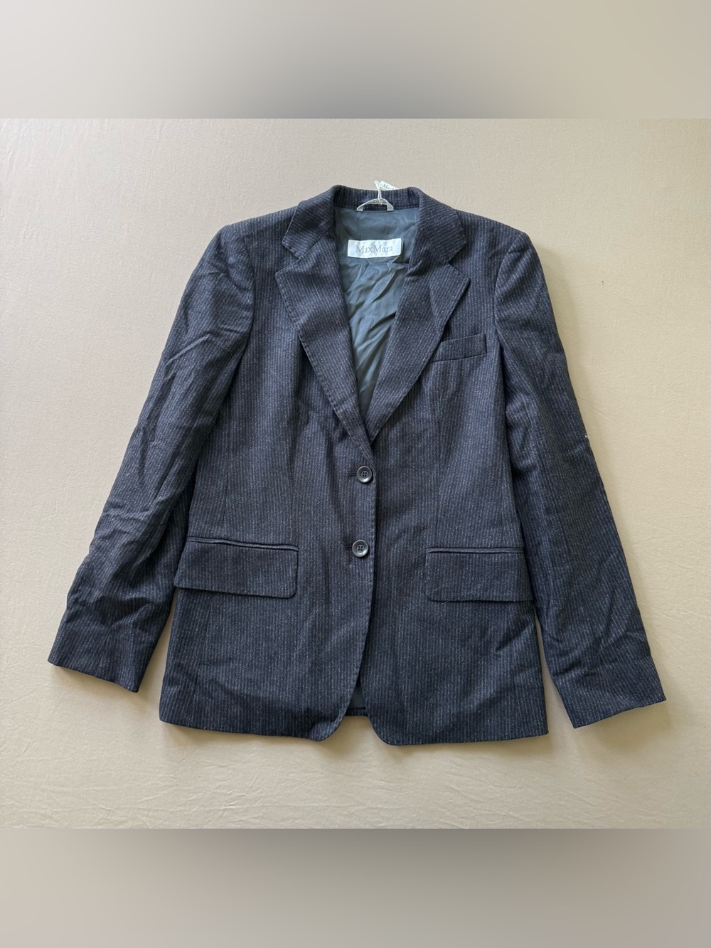 MAX MARA Wool Pinstripe Blazer